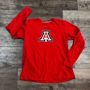 Vintage Y2K Nike Center Swoosh Red University of Arizona Long Sleeve Shirt Large